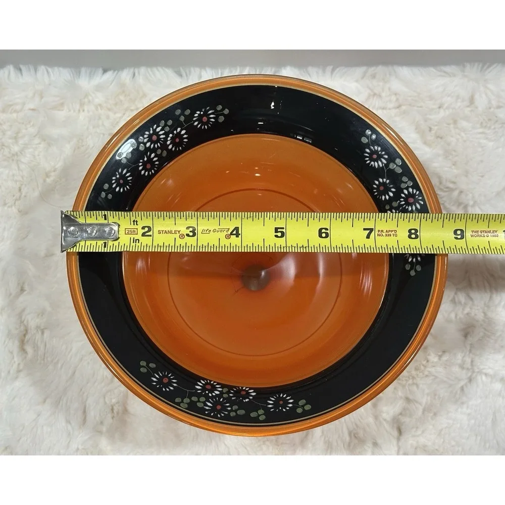 1920's Lancaster Glass Marguerite‎ Pedistal Bowl Hand Painted Daisy Design